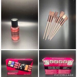 Makeup Bundle: Palette, eye makeup remover and full brush set